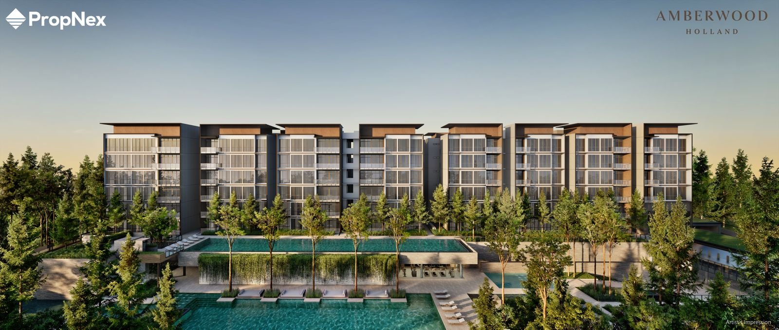 Amberwood at Holland six-storey blocks facing greenery