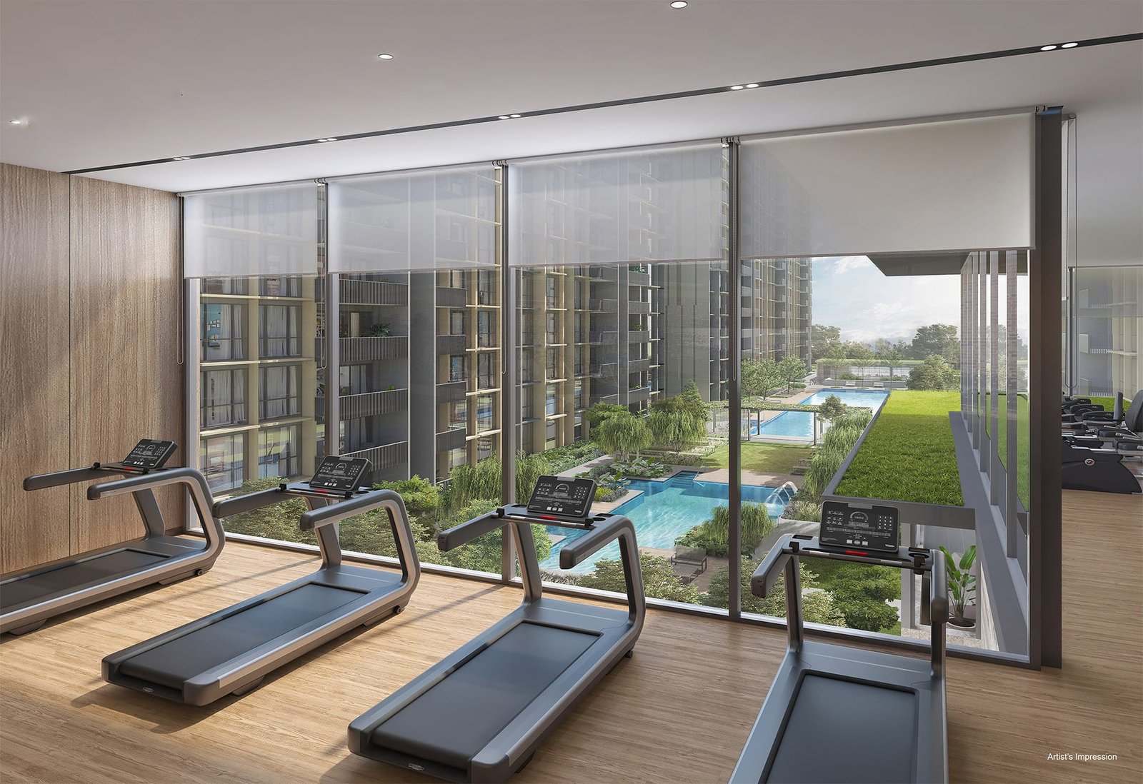 Indoor gym and fitness area