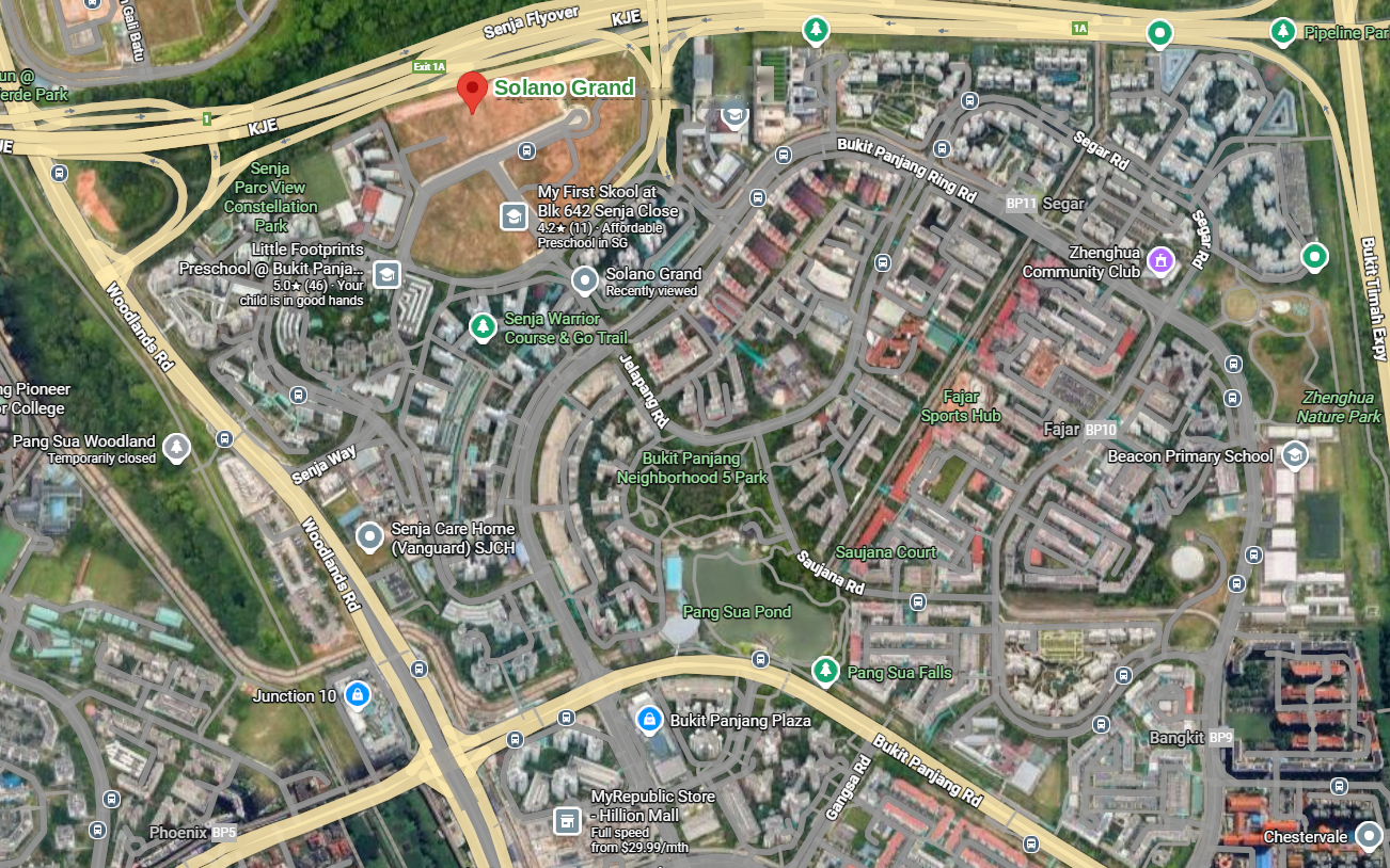 Map of the surrounding Bukit Panjang neighbourhood