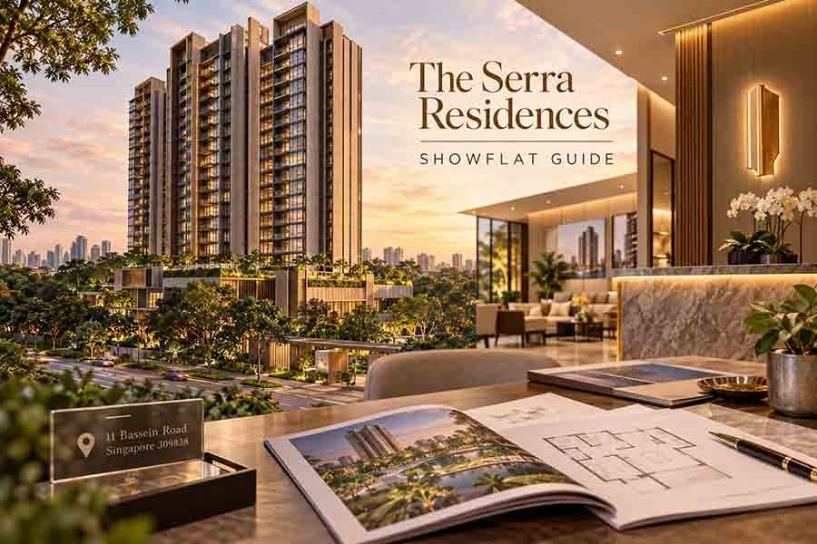 The Serra Residences showflat guide featuring the freehold development at 7 Bassein Road, Novena